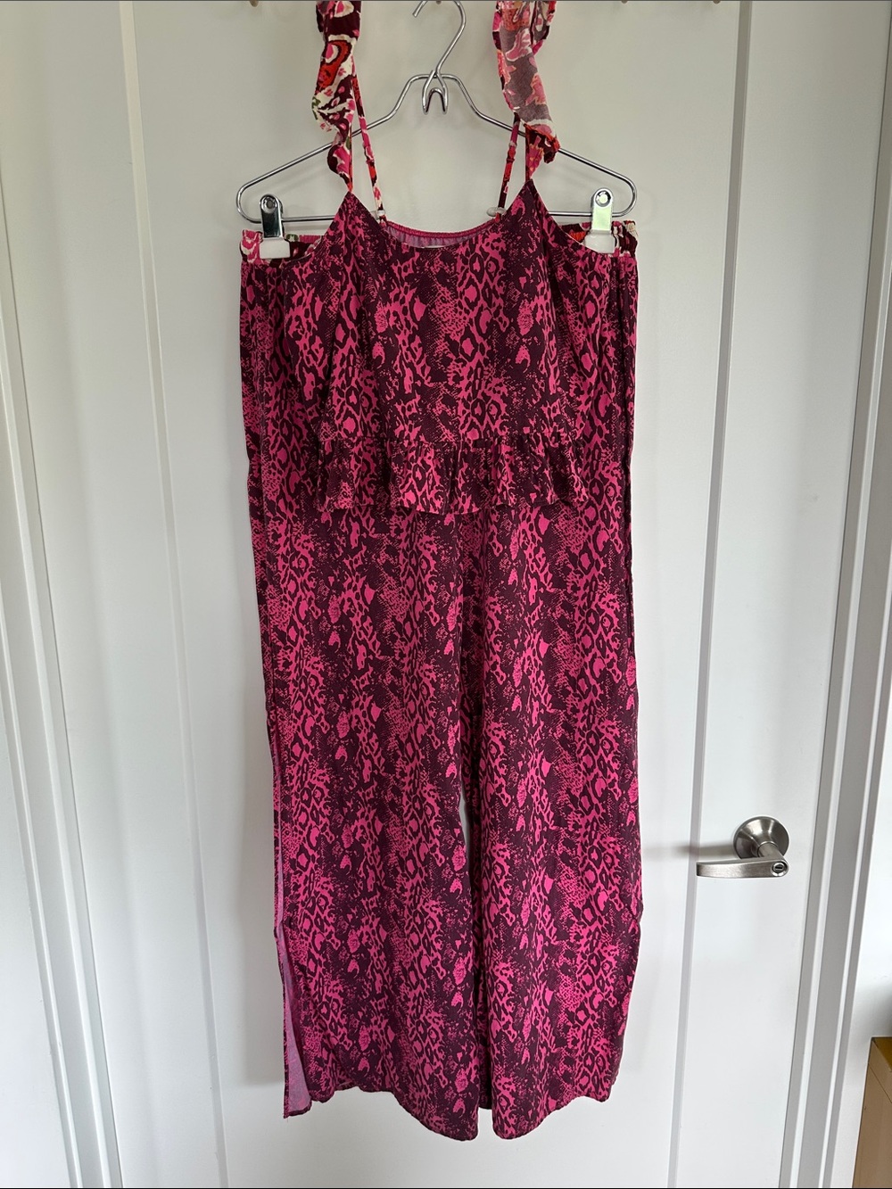 Maaji Hot Pink & Black Multi Animal-Print Set Size M
